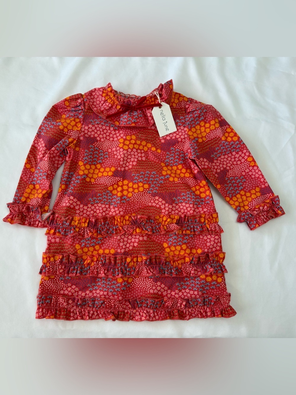 NWT Nella June Floral Dress Size 3T Ruffle Details